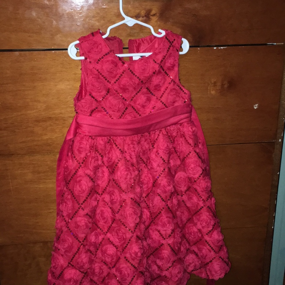 Girls rose dress covered in sequins